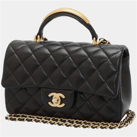 chanel lambskin pouch|chanel mini flap bag with top handle.